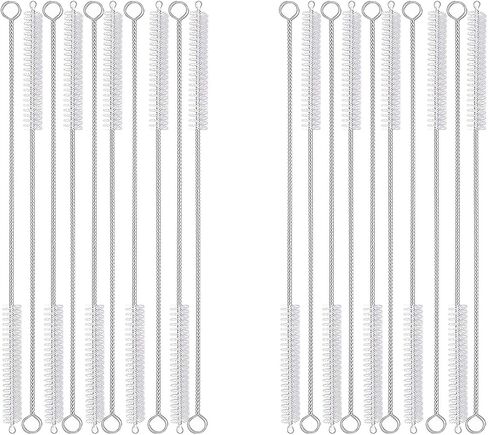 20PCS Straw Cleaner Brush kit,Straw Brush of 8mm-10.6 inch for Water Bottle Sippy Cup with Straw,Glass Straw,Piper Cleaning,Tubes Cleaning Like Filter and Sink Drain Hair Remove (Rubber top) in Saudi Arabia