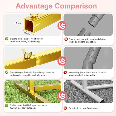 EMART Metal Arch Backdrop Stand Set of 3 (6/6.6/7.2 Ft) Gold Balloon Arch Stand for Wedding Decor, Baby Shower , Birthday Party, Photography, Wedding Arches Frame with 12 Ground Nails/3 Carry Bags in Saudi Arabia