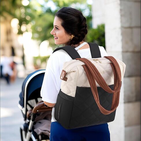 LOVEVOOK Diaper Bag Backpack,Diaper Bag Tote for Mom Dad with Changing Pad,Insulated Pockets, Convertible Lightweight Mom Backpack with Pacifier Case（Black） in Saudi Arabia