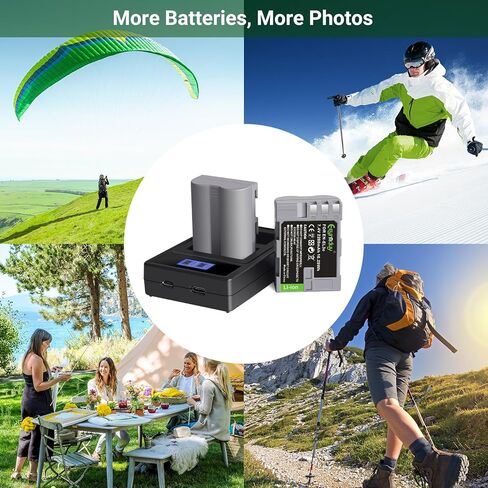 بطارية en-el3e 2-pack 2200mAh وشاحن USB مزدوج متوافق مع Nikon D50 ، D70 ، D70S ، D80 ، D90 ، D100 ، D200 ، D300 ، D300S ، D700 Digital SLR Cameras (EN-EL3E) in Kuwait
