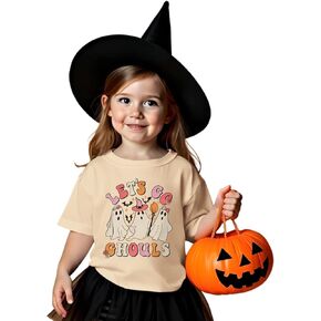 Kekemi Toddler Baby Girls قميص هالوين دعنا نذهب إلى غولز تي شيرت شبح الزي spooky الزي لطيف السقوط السقوط القمصان القمامة in Kuwait