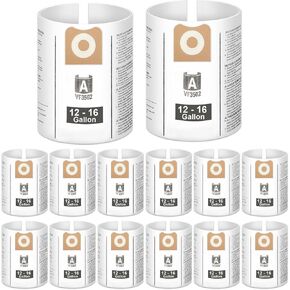 14 Pack 23743 VF3502 Vacuum Bags Compatible with Ridgid 12-16 Gallon Wet/Dry Vacuums, High Efficiency Dust Filter Bags Replace, Size A, Fits WD1950, WD1956, WD1850, RV2400HF in Kuwait