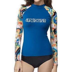 قميص سباحة نسائي من AXESEA بأكمام طويلة وغطاء حماية من الطفح الجلدي UPF 50+ Rashguard ملابس سباحة لركوب الأمواج in Kuwait
