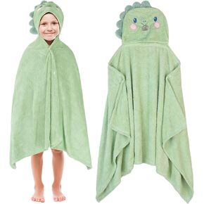 Absorbent Hooded Towel for Kids, Large Child Bath Towels Ultra Soft Coral Fleece Unicorn Dinosaur Poncho Towels with Hood Age 3-8 Years for Infant, Baby, Girls, Boys 27.5 X 55 inch Pink in Kuwait