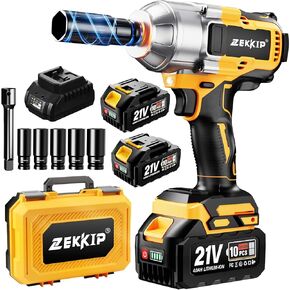 Cordless Impact Wrench, 1/2 Impact Gun, 958Ft-lbs (1300N.m) 3500RPM Brushless High Torque Impact Driver, 2x4000mAh Batteries, Fast Charger & 5 Sockets, Variable Speeds for Car, Truck RV, Mower in Saudi Arabia