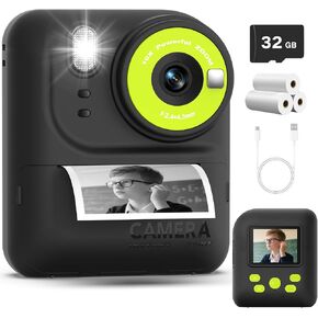 Okaloka Kids Instant Print Camera Toys,1080P HD Toddler Digital Video Camera,Christmas Birthday Gifts for Girls Boys Age 3-12 Year Old - 32G SD Card Included (Purple) in Saudi Arabia