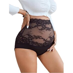 OYOANGLE Women's Lace Sheer Maternity Underwear High Waist Comfy Pregnancy Panties in Saudi Arabia