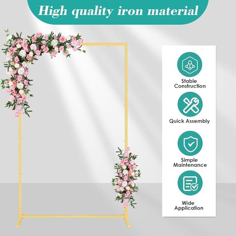 أزياء الزفاف ، إطار المعادن ، (3.9 ، 5.2 ، 6.6 قدم) مناسبة لإطارات الديكور الخلفية مثل حفلات الزفاف وأعياد الميلاد والحفلات والاستحمام للأطفال والتصوير الفوتوغرافي (أبيض ، 3.9*6.6) in Kuwait