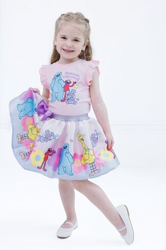 Sesame Street Tank Top و Satin Skirt Thortfit Lit Litte to Little Kid Sister (12 شهرًا - 7-8) in Kuwait