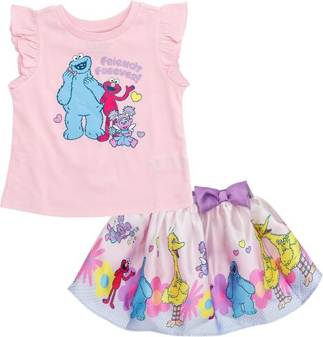 Sesame Street Tank Top و Satin Skirt Thortfit Lit Litte to Little Kid Sister (12 شهرًا - 7-8) in Kuwait