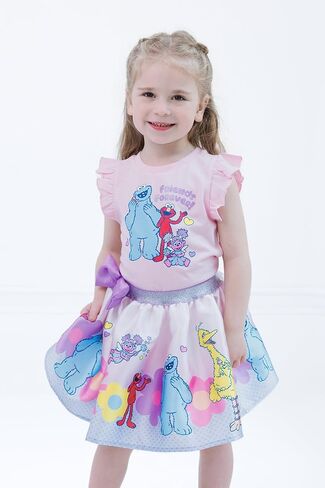 Sesame Street Tank Top و Satin Skirt Thortfit Lit Litte to Little Kid Sister (12 شهرًا - 7-8) in Kuwait