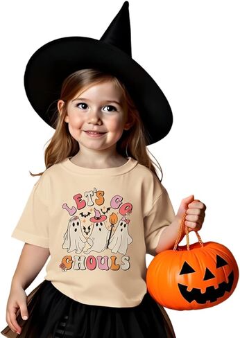 Kekemi Toddler Baby Girls قميص هالوين دعنا نذهب إلى غولز تي شيرت شبح الزي spooky الزي لطيف السقوط السقوط القمصان القمامة in Kuwait