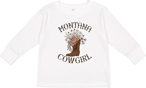 Inktastic Montana Cowgirl Toddler Long Sleeve T-Shirt in Kuwait