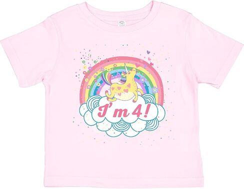 inktastic 4th عيد ميلاد يونيكورن قوس قزح لطيف الفتيات Toddler تي شيرت in Kuwait