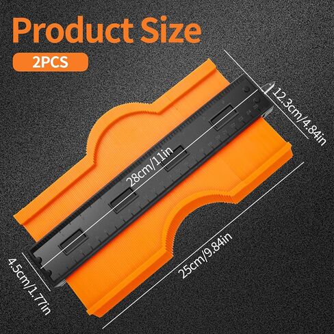2pcs contour مقياس 10 بوصات ، شكل أدوات النجارة الشخصية ، أداة ملف تعريف قياس الكفاف لسجاد بلاط الأرضيات ، هدايا للرجال زوج الأب الأب in Saudi Arabia