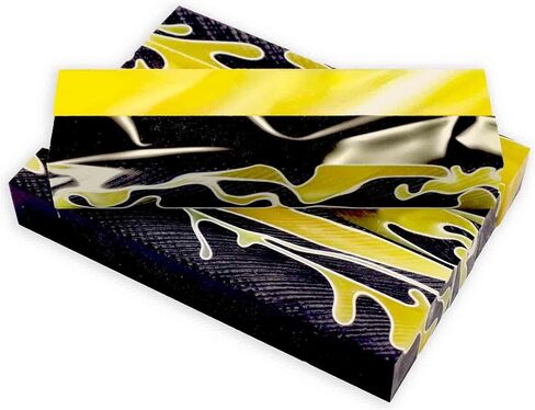قلم أكريليك فارغ ، دوامة أصفر وسوداء ساطعة مع خطوط بيضاء ، 5 "× 3/4" × 3/4 "، 7 عبوة in Saudi Arabia