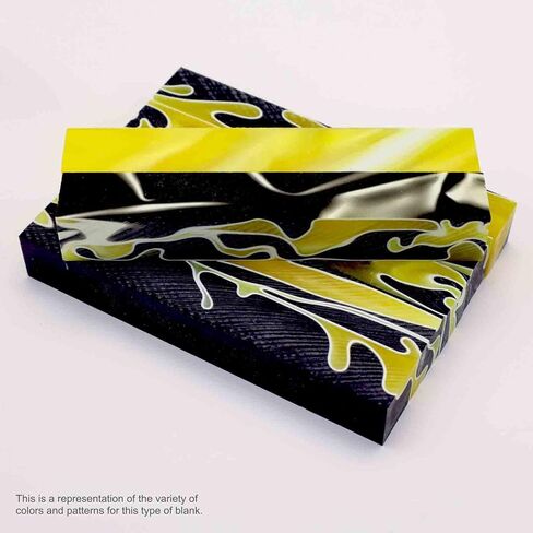 قلم أكريليك فارغ ، دوامة أصفر وسوداء ساطعة مع خطوط بيضاء ، 5 "× 3/4" × 3/4 "، 7 عبوة in Saudi Arabia