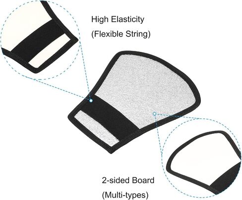 Flash Diffuser Reflector, 2-Sided Flexible Bend Bounce Reflector with Elastic Strap for Flashlight Photography Camera Speed Light, Silver White in Saudi Arabia