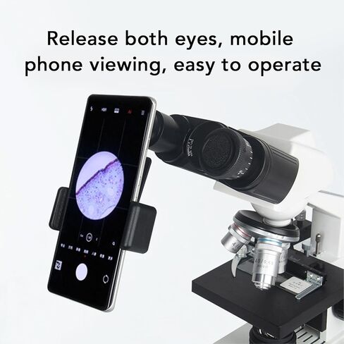 Microscope Phone Adapter, 12.5X Optical Glass Lens Smartphone Mount Eyepiece Connector for 23.2mm Biological Microscopes 70-90mm Phones for Photo Video Capture in Saudi Arabia