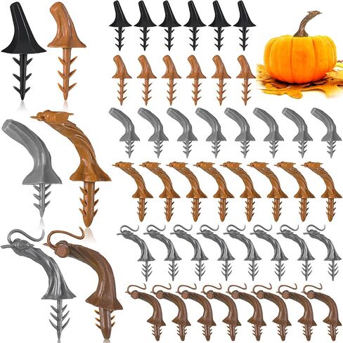 24 Pieces Thanksgiving Fake Pumpkin Stems Plastic Pumpkin Stems for Crafts Plastic Pumpkin Head DIY Handle Harvest Pumpkin Supplies Artificial Pumpkin Head Crafts for Halloween Thanksgiving Decoration in Kuwait