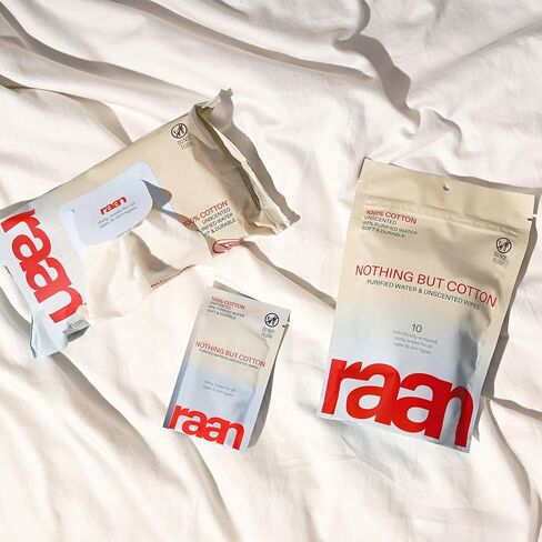 Raan ، 100 ٪ مناديل Cotton Baby & Toddler ، غير محسوس ، 99 ٪ من الماء النقي ، غير معقوف ، تم التحقق من EWG ، مصنوع من الجلد الحساس ، ناعم ودائم ، 4 حزمة ، 240 عدد in Saudi Arabia