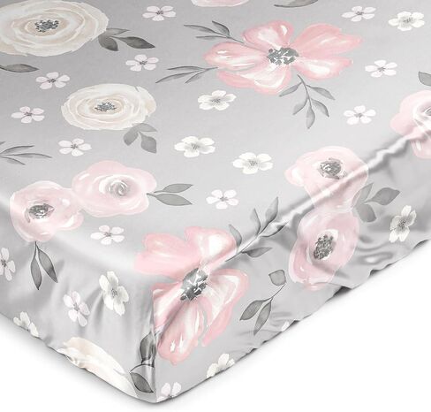 Sweet Jojo Designs Fitted Baby Satin Crib Sheets (Pink Bows) for Girls, Infant Nursery, Toddler Room - Standard Size (Blush and White Bow for The Ballerina, Ballet Dancer, Princess Collection) in Saudi Arabia