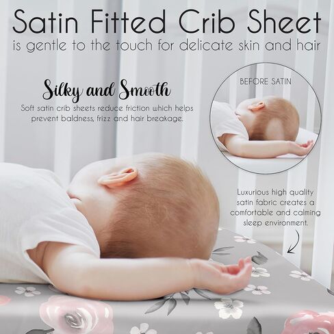 Sweet Jojo Designs Fitted Baby Satin Crib Sheets (Pink Bows) for Girls, Infant Nursery, Toddler Room - Standard Size (Blush and White Bow for The Ballerina, Ballet Dancer, Princess Collection) in Saudi Arabia