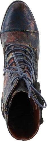 Spring Step L'Artiste Roselia-Flow Heeled Booties | Baroque-Inspired Leather Lace-Up Boots with 3D Rose Accent in Saudi Arabia