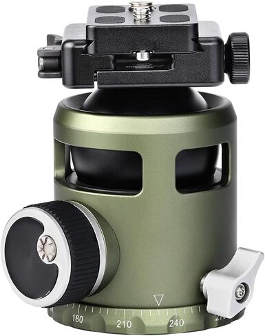 52mm Tripod Ball Head Without Notch with Pic to Arca Swiss Adapter Clamp, Load 44lb(20KG), OD Green in Saudi Arabia