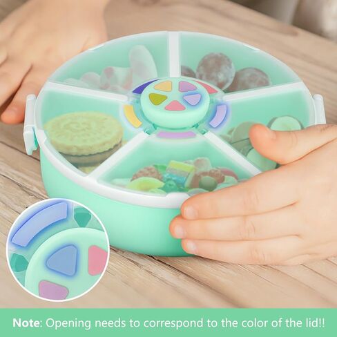 Kids Original Snack Bundle - حاوية للوجبات الخفيفة القابلة لإعادة الاستخدام مع 5 موزع المقصورة والغطاء | BPA و PVC Free | غسالة الصحون آمنة | لا تسرب ، تسرب ، للأطفال الصغار ، المدرسة (الأخضر) in Kuwait
