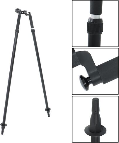 FindMall Aluminium Tripod Bipod Black Color GPS Aluminium Sweed Supey اثنين من الأرجل لاستقصاء الأعمدة المنشور in Kuwait