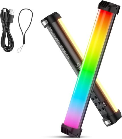 NEEWER Basics 12" Magnetic RGB Light Wand, CRI95 Dimmable 8W LED Handheld Video Tube Lighting Stick with 51 RGB Modes, 2000mAh Battery for YouTube TikTok Camera Streaming Studio Video Recording, SL30 in Saudi Arabia