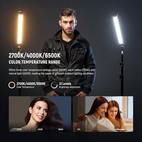 NEEWER Basics 12" Magnetic RGB Light Wand, CRI95 Dimmable 8W LED Handheld Video Tube Lighting Stick with 51 RGB Modes, 2000mAh Battery for YouTube TikTok Camera Streaming Studio Video Recording, SL30 in Saudi Arabia