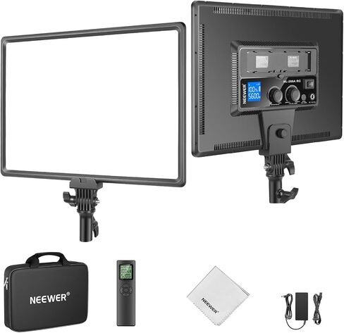 NEEWER 100W Bi Color LED Panel Video Light Kit, 960 LEDs 38600Lux@0.5m 2500K-8500K CRI96+/TLCI97+ 0-100% Dimming, APP/2.4G/Panel/DMX Control for Pro Studio Photography Recording Stage Lighting, AP100B in Saudi Arabia