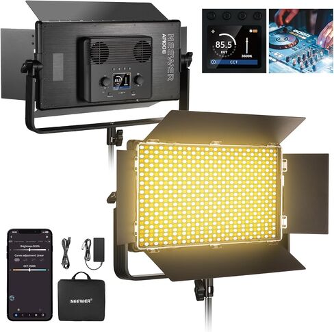 Neewer NL288 LED Video Light Panel ، 45W 4800LUX 3200K-5600K CRI97+ DIMMABLE BI COLOR 18 "Soft Studio Photography Bey Lighting لتسجيل بث اللعبة ، قطعة قماش عن بعد ، تنظيف ، بطارية غير متضمنة in Saudi Arabia