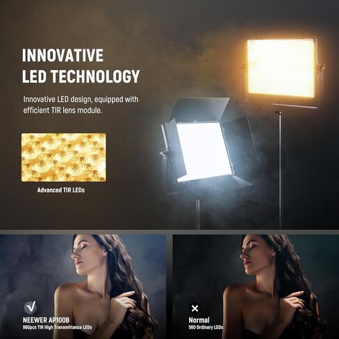 Neewer NL288 LED Video Light Panel ، 45W 4800LUX 3200K-5600K CRI97+ DIMMABLE BI COLOR 18 "Soft Studio Photography Bey Lighting لتسجيل بث اللعبة ، قطعة قماش عن بعد ، تنظيف ، بطارية غير متضمنة in Saudi Arabia