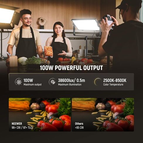 Neewer NL288 LED Video Light Panel ، 45W 4800LUX 3200K-5600K CRI97+ DIMMABLE BI COLOR 18 "Soft Studio Photography Bey Lighting لتسجيل بث اللعبة ، قطعة قماش عن بعد ، تنظيف ، بطارية غير متضمنة in Saudi Arabia
