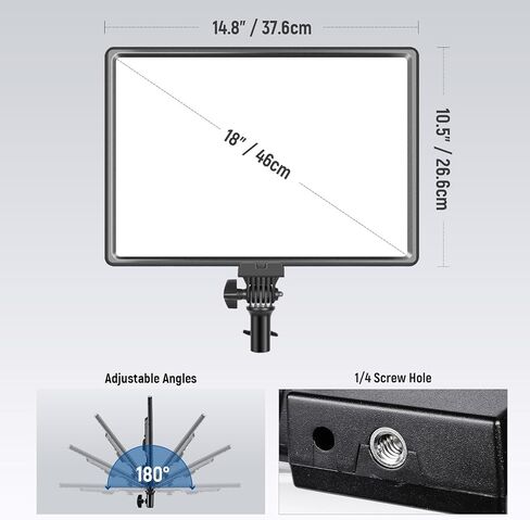 NEEWER 100W Bi Color LED Panel Video Light Kit, 960 LEDs 38600Lux@0.5m 2500K-8500K CRI96+/TLCI97+ 0-100% Dimming, APP/2.4G/Panel/DMX Control for Pro Studio Photography Recording Stage Lighting, AP100B in Saudi Arabia