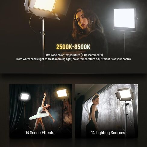 Neewer NL288 LED Video Light Panel ، 45W 4800LUX 3200K-5600K CRI97+ DIMMABLE BI COLOR 18 "Soft Studio Photography Bey Lighting لتسجيل بث اللعبة ، قطعة قماش عن بعد ، تنظيف ، بطارية غير متضمنة in Saudi Arabia