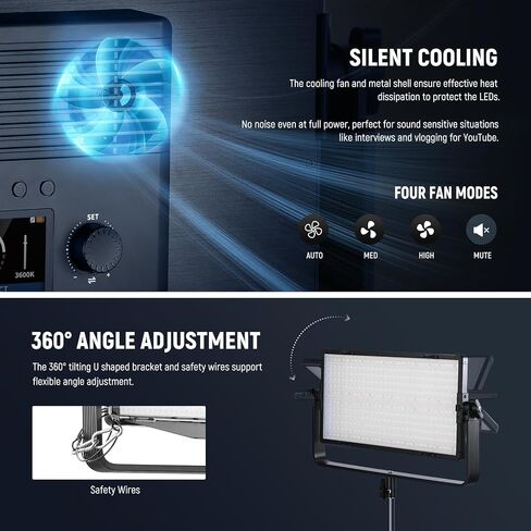 Neewer NL288 LED Video Light Panel ، 45W 4800LUX 3200K-5600K CRI97+ DIMMABLE BI COLOR 18 "Soft Studio Photography Bey Lighting لتسجيل بث اللعبة ، قطعة قماش عن بعد ، تنظيف ، بطارية غير متضمنة in Saudi Arabia