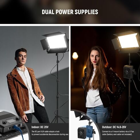 Neewer NL288 LED Video Light Panel ، 45W 4800LUX 3200K-5600K CRI97+ DIMMABLE BI COLOR 18 "Soft Studio Photography Bey Lighting لتسجيل بث اللعبة ، قطعة قماش عن بعد ، تنظيف ، بطارية غير متضمنة in Saudi Arabia