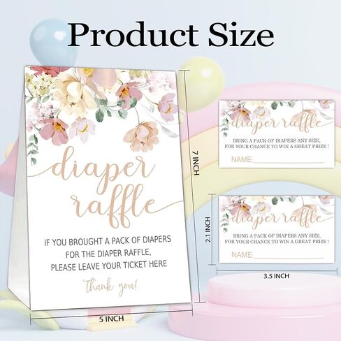 Berry sweet Diaper Raffle Tickets for Baby Shower Game, 1 Standing Sign(5 * 7 Inch) & 50 Guessing Cards for Baby Shower Party Decoration in Kuwait