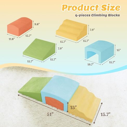 ألعاب تسلق الأطفال الصغار الداخليين ، كتل تسلق الأطفال ، متسلق الرغوة الناعمة للأطفال الصغار ، وعبّر هياكل متسلق الصالة الرياضية لطفل صغير 1-3 ، وملعب للأطفال ، ومجموعة من 4 قطع in Kuwait