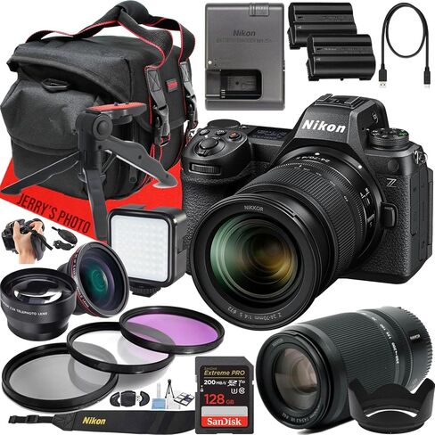 كاميرا Nikon Z6iii بدون مرآة مع Z 24-70mm f/4 S و Z DX 50-250mm f/4.5-6.3 VR Lens + 64 GB الذاكرة + بطارية إضافية + مصباح LED + أكثر (حزمة 30pc) in Saudi Arabia