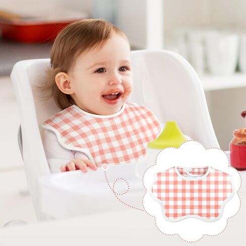 6 Pack Baby Muslin Bibs for Girls Boys Adjustable 100% Cotton Soft for Drooling and Teething Organic Lap-Shoulder in Saudi Arabia