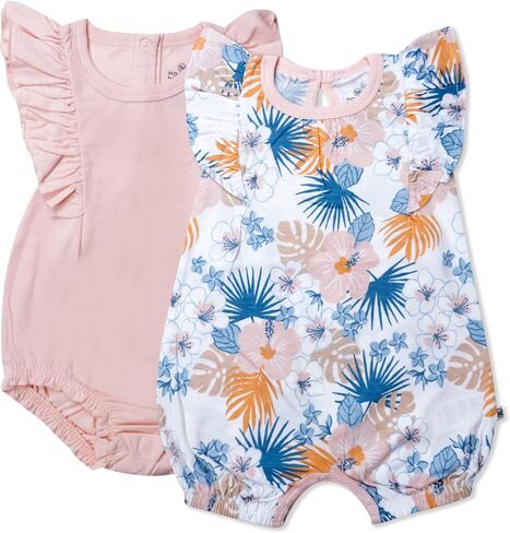HonestBaby Romper and Ruffle Bodysuit Dress 100% Organic Cotton for Infant Baby and Toddler Girls in Saudi Arabia