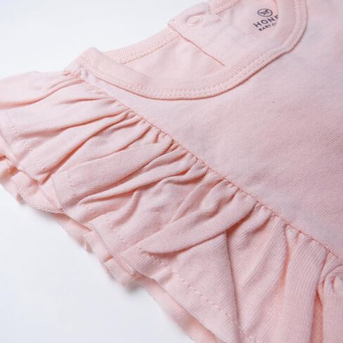 HonestBaby Romper and Ruffle Bodysuit Dress 100% Organic Cotton for Infant Baby and Toddler Girls in Saudi Arabia