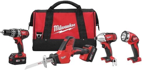 New Milwaukee 2695-24 M18 18 Volt 4 Tool Cordless Tool Set Drills & Saw Light in Saudi Arabia