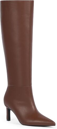 أحذية عالية للنساء للنساء 2.56 "كعب هريرة مسجلة إصبع القدم في الخريف فستان الشتاء بأحذية طويلة للنساء in Kuwait