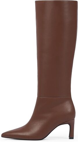 أحذية عالية للنساء للنساء 2.56 "كعب هريرة مسجلة إصبع القدم في الخريف فستان الشتاء بأحذية طويلة للنساء in Kuwait